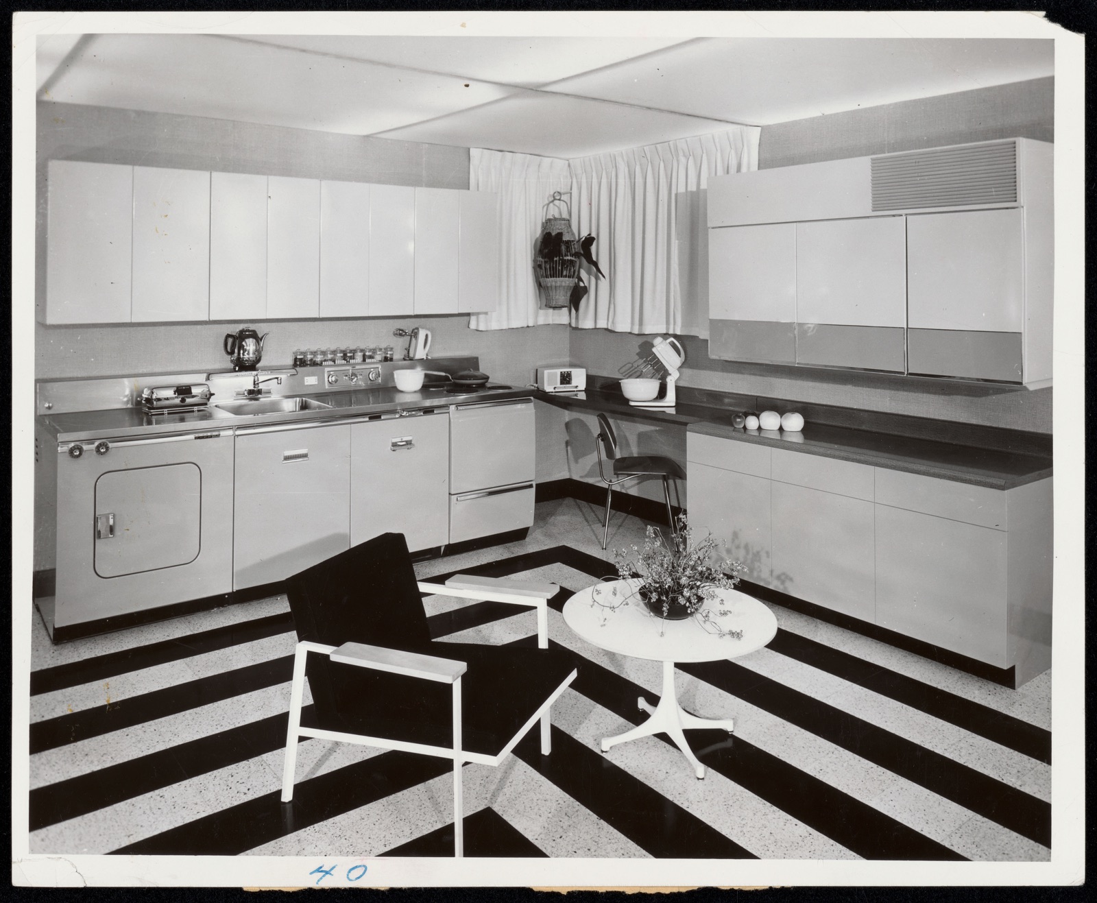 General Electric kitchens on display at Jordan Marsh, 1955